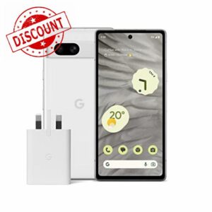 Google Pixel 7a and Pixel 30W Charger Bundle – Unlocked Android 5G Smartphone with Wide-Angle Lens and 24-Hour Battery - Snow (Amazon Exclusive)