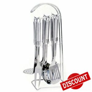 6PC STAINLESS STEEL KITCHEN TOOL FORK LADLE SPOON SET UTENSILS COOKING GADGET