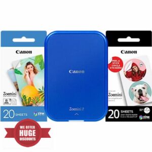 Canon Zoemini 2 Printing Kit Photo Printer + Zinc Photo 20-Piece + ZP-2030 (20 Sheets) + 10 Circle Stickers (for Smartphone