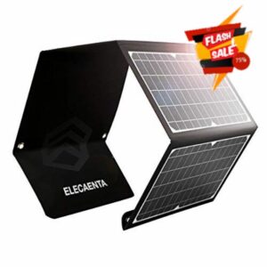 ELECAENTA 30W ETFE Foldable Solar Charger 3 USB Ports PD18W QC3.0 Type-C Zipper Protection Portable Solar Panel Kit Waterproof for Cell Phone Smartphone Tablet Powerbank Camera Outdoor Camping Travel