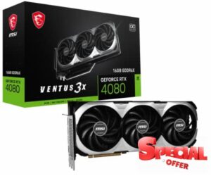 MSI GeForce RTX 4080 16GB VENTUS 3X OC Gaming Graphics Card - 16GB GDDR6X