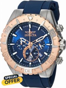 Invicta Men's Aviator Stainless Steel Quartz Watch with Silicone Strap