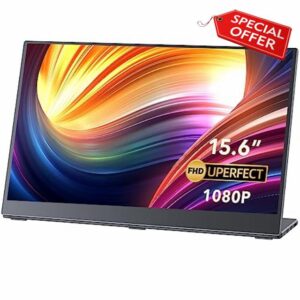 UPERFECT Portable Monitor 1080P - 15.6 Inch FHD IPS Monitor Screen with 178° Viewing Angle/200Nits/60Hz