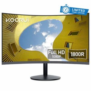 KOORUI 24 inch FHD Monitor - 1080P Curved Computer Monitor