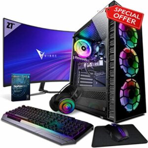 Vibox VIII-60 Gaming PC - 27" 165Hz Curved Monitor Bundle - Intel i9 11900KF Processor - Nvidia RTX 3060 Ti 8GB Graphics Card - 32GB RAM - 1TB NVMe SSD - 700W PSU - Windows 11 - WiFi
