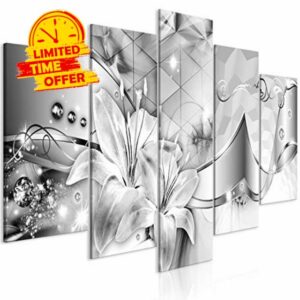 murando Canvas Wall Art Flowers 200x100 cm / 79"x40" 5 pcs Non-woven Canvas Prints Image Framed Artwork Painting Picture Photo Home Decoration Lily Abstract geometric a-A-0587-b-m
