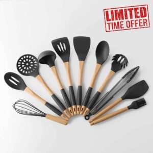 N/A 11Pcs/Set Kitchen Cooking Non-stick Dinnerware Set Heat Resistant Egg Beaters Spatula Spoon Gadgets Tools Utensils Accessories
