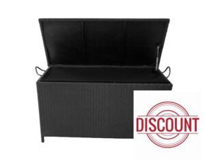 Panana Large Garden Storage Box Rattan Deck Box with Wheels