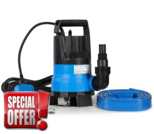 400W 7500L/H Submersible Water Pump with Hose