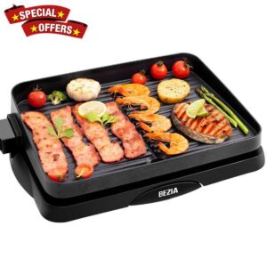 Electric Grill Machine BBQ Barbecue Indoor Grill Nonstick Smokeless Outdoor with 5 Level Temperature Adjustment Knob