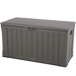 Lifetime 60089 439 Litre (116-Gallon) Storage Box for Indoor or Outdoor Use Rigid Dual-Wall HDPE - Dark Brow