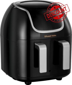 Russell Hobbs 27290 Snappi 8.5L/2x 4.25L Dual Basket Air Fryer - Family Digital Airfryer with Adjustable Drawers and Cooking Synch