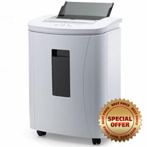 iOCHOW Auto Feed Paper Shredder: 150-Sheet Micro Cut Security Level P-4 Shreds Document & Credit Card Quiet Commercial Heavy Duty Shredder Continuous Running Time 30 Minutes with 25L Pull-out Bi