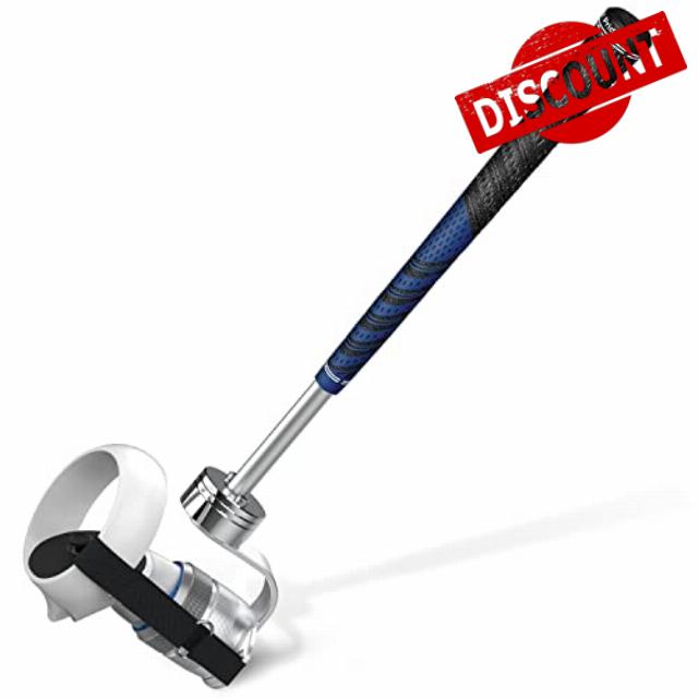 Weighted Golf Club Attachment for Oculus - 90 DEGREE VERSION Aluminum Golf Club Adapter Compatible with Quest 2 and Pro