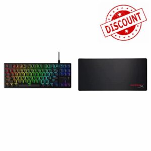 HYPERX Alloy Origins Core – Tenkeyless Mechanical Gaming Keyboard – RGB LED Backlit & HX-MPFS-XL Fury S Pro - Gaming Mouse pad XL (90cm x 42cm)