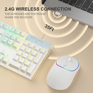 MageGee V550 2.4G Rechargeable RGB Backlit Keyboard with Clear Shell