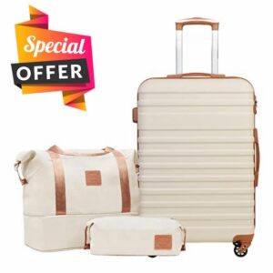 COOLIFE Suitcase Trolley Carry On Hand Cabin Luggage Hard Shell Travel Bag Lightweight with TSA Lock