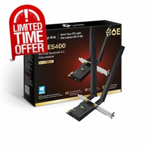 TP-Link AXE5400 Tri-Band Wi-Fi 6E Bluetooth 5.2 PCI Express Adapter with Two Antennas