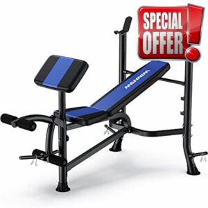 WINNOW Adjustable Weight Bench with Leg Extension and Preacher Curl Home Training Gym Weight Lifting Bench Full-Body Workout Bench Bench Press