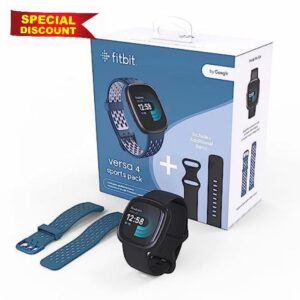 Fitbit Versa 4 Fitness Smartwatch with built-in GPS and up to 6 days battery life - compatible with Android and iOS.
