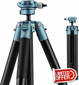 Fotopro DSLR Tripod 152cm Aluminum 360 Degree Ball Head Quick Release Plate Lightweight Camera Tripod for Travel