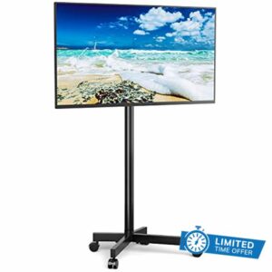 RFIVER Mobile TV Stand on Wheels for 23-55inch LCD LED Flat/Curved Screen TVs
