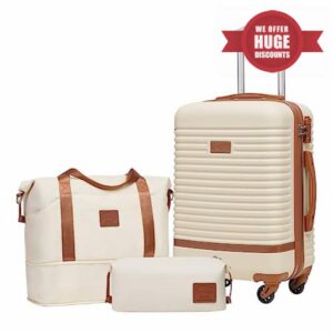 COOLIFE Suitcase Trolley Carry On Hand Cabin Luggage Hard Shell Travel Bag Lightweight with TSA Lock