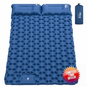 HiiPeak Sleeping Pad - Ultralight Inflatable Sleeping Mat with Built-in Foot Pump