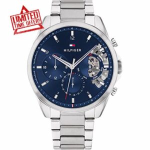 Tommy Hilfiger Analogue Multifunction Quartz Watch for Men with Silver Stainless Steel Bracelet - 1710448