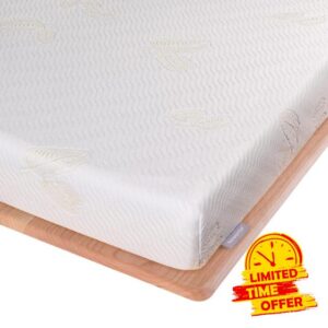 Newentor® 4 Inch Memory Foam Mattress Topper Double Bed - 10cm Dual-Layer Mattress Topper with Removable Zipped Cover - Cooling Mattress Topper for Back and Neck Pain