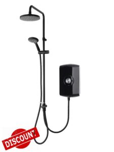 Triton Showers GEAMDU93 Amore DuElec | Shower Electric | 9.5KW | Black Gloss I Electrical Showers | With Showerhead and Anti Twist Hose | Rainfall Shower Head | For Bathrooms