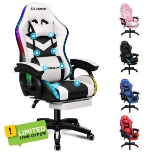 ELFORDSON Gaming Chair with RGB LED Light