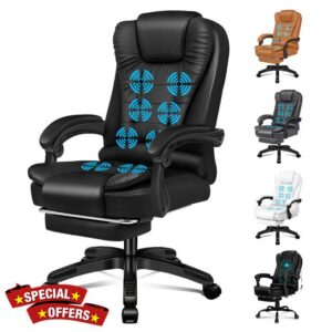 ELFORDSON Office Chair with 8-Point Massage and Seat Heating