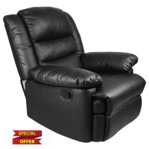 Innotic Recliner Armchair Manual Recliner Chairs Sofa PU Leather Reclining Chairs Sofas for Living Room Lounge Adjustable Leg Rest and Reclining Functions for Reading Home Theater Cinema