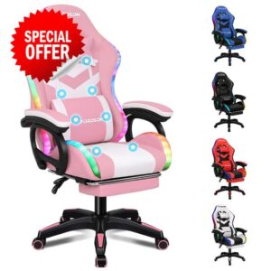 ELFORDSON Gaming Chair with RGB LED Light