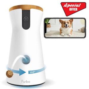 Furbo 360° Dog Camera: [New 2023] Rotating 360° View Wide-Angle Pet Camera with Treat Tossing