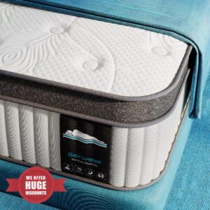 Serweet 5FT Memory Foam Hybrid 30cm King Mattress - Heavier Coils for Durable Support - Pocket Sprungs for Motion Isolation - Pressure Relieving - Medium Firm - Made in Century-Old Factory