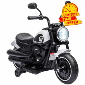 HOMCOM 6V Electric Motorbike with Training Wheels