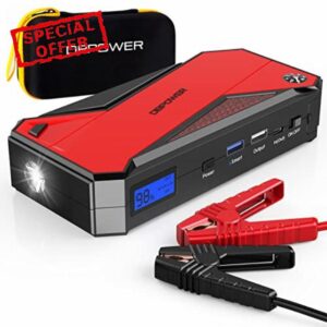 DBPOWER Jump Starter 1600A Peak Portable Car Jump Starter (Up to 7.2L Gas and 5.5L Diesel Engines) 12V Auto Battery Booster Pack with Smart Jumper Clamps