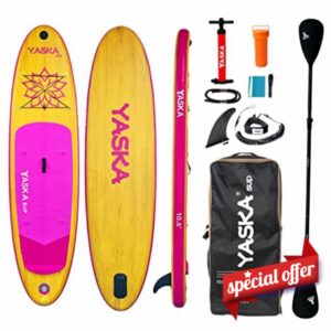 10.6ft Inflatable Stand Up Paddle Board- SUP Board for All Skill Levels with SUP Accessories & Fiberglass Paddle
