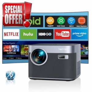【Auto Focus/Keystone】Projector 4K Supported