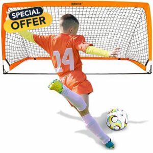 ezmove Portable Football Goal Set for Kids - Includes Football Net