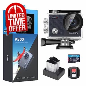 AKASO V50 X Action Camera with 64GB microSDXC Memory Card