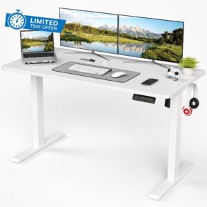 Sunon Electric Height Adjustable Standing Desk Sit Stand Desk with Whole Board for Home Working