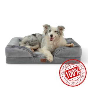 Bedsure Large Dog Bed Sofa - Washable Orthopedic Dog Beds and Couch with Removable Flannel Cover