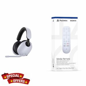 Sony INZONE H7 Wireless Gaming Headset - 360 Spatial Sound for Gaming - 40 Hours Battery Life - Built-in Microphone - PC/PS5 - Perfect for PlayStation & PlayStation 5 Media Remote