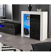 MMT Furniture LED BRG1550 TV Stand Cabinet Unit with Blue LED Lights - TV Console & Entertainment...