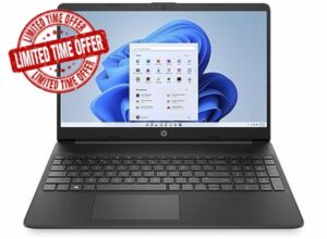 HP Laptop PC 15s - Intel Pentium Quad Core Processor - 4GB - 128GB SSD - Intel UHD 655 GPU - 15.6 inch Full HD 16:9 - Windows 11 Home - inc Microsoft Office 365 Personal for 1 Year - Black