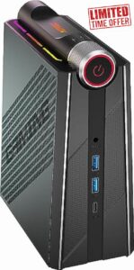 NiPoGi AM08PRO Gaming Mini PC AMD Ryzen 7 7735HS(up to 4.75GHz) Dual Band 32GB DDR5 512GB M.2 NVme/SATA SSD 3 Mode Desktop PC W-11 Pro Towers PC 4K Triple Display/WIFI 6/HDMI+Type-C