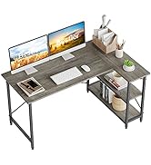 Bestier L Shaped Desk Small Corner Desk with Shelves 120CM Reversible Computer Desk Writing Table...